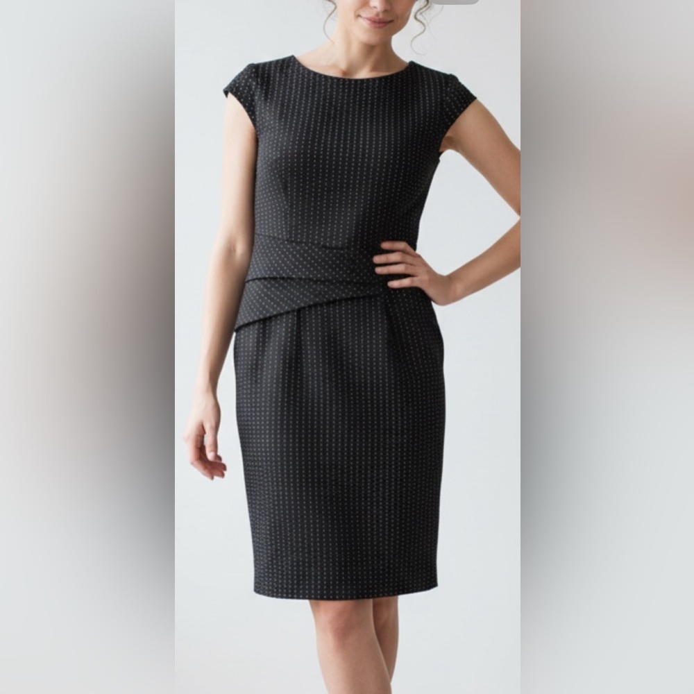 NWOT Elegant Black Dress with Subtle White Dots size 10